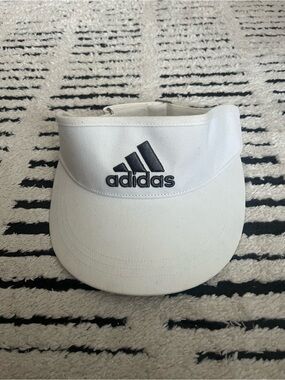 adidas White Visor with Black Logo